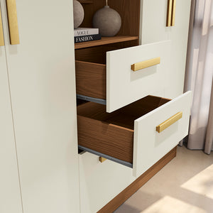 Closet Ropero Kappesberg 4 Puertas 160x200 Canela/Blanco