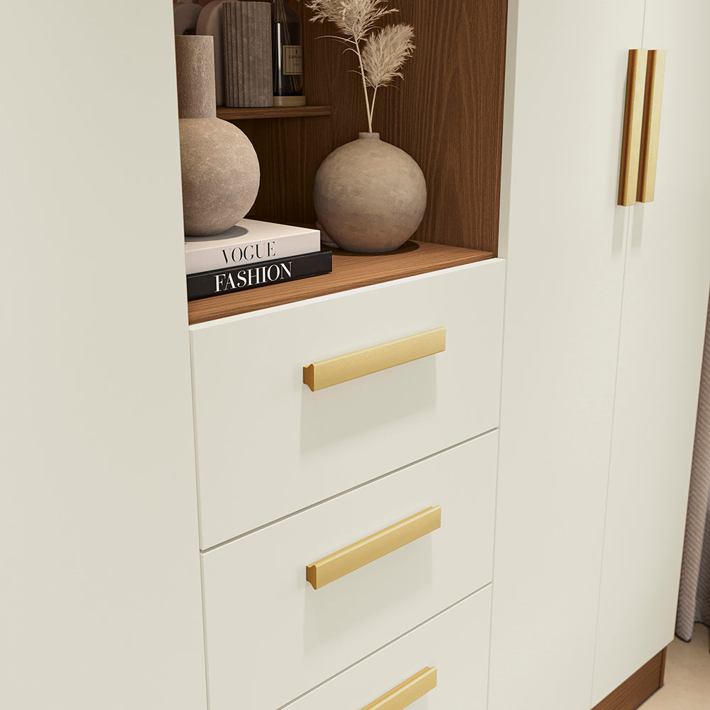Closet Ropero Kappesberg 4 Puertas 160x200 Canela/Blanco