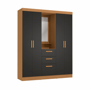 Closet Ropero Kappesberg 4 Puertas 160x200 Canela/Negro