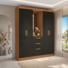 Closet Ropero Kappesberg 4 Puertas 160x200 Canela/Negro
