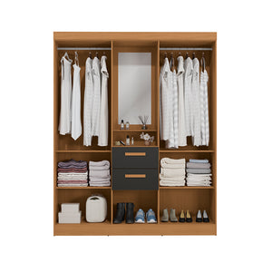 Closet Ropero Kappesberg 4 Puertas 160x200 Canela/Negro