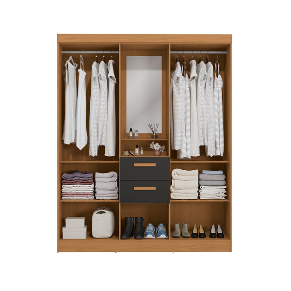 Closet Ropero Kappesberg 4 Puertas 160x200 Canela/Negro
