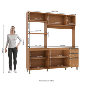 Cocina Integral Kappesberg Luna 192.5cm Canela Sin Tarja