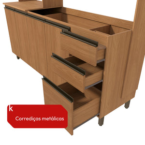 Cocina Integral Kappesberg Luna 192.5cm Canela Sin Tarja