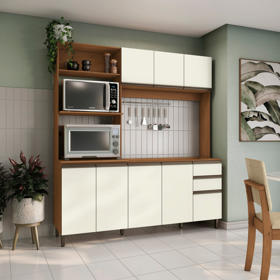 Cocina Integral Kappesberg 192.5cm Canela/Blanco Sin Tarja