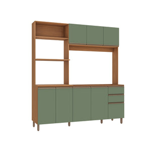Cocina Integral Kappesberg 192.5cm Canela/Verde Sin Tarja
