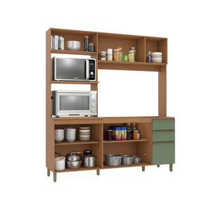 Cocina Integral Kappesberg 192.5cm Canela/Verde Sin Tarja