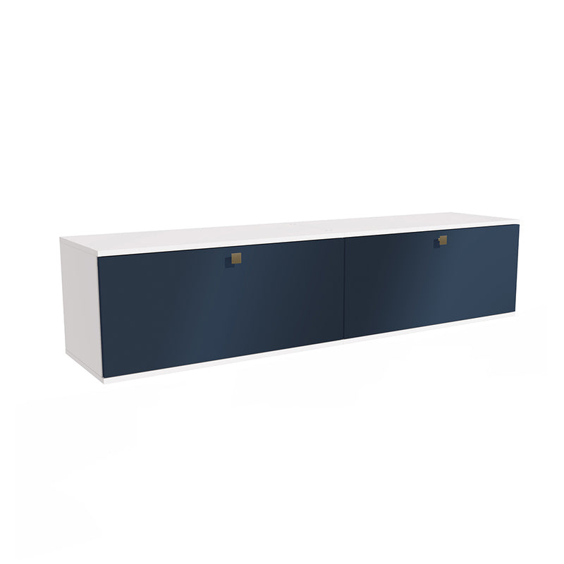 Estantería Flotante 160cm 2 Puertas Kappesberg Blanco Azul