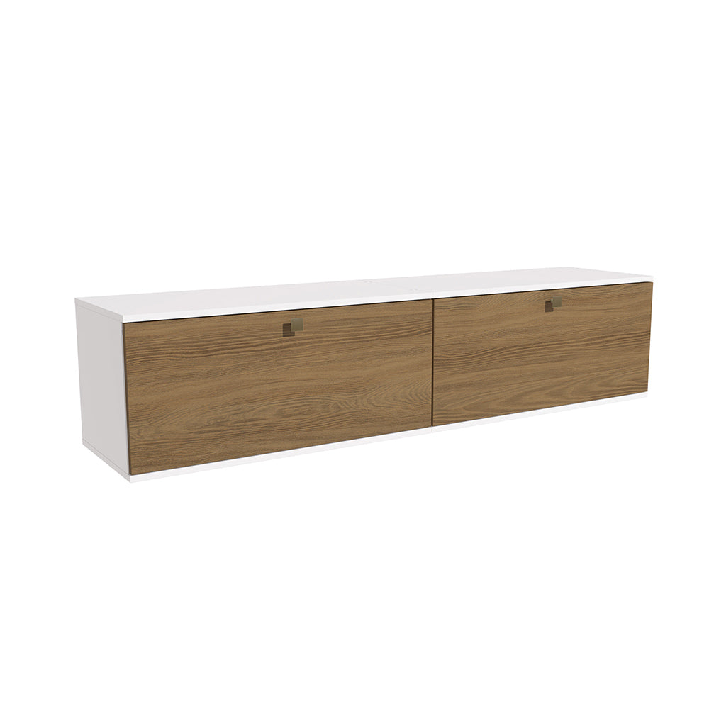 Estantería Flotante 160cm 2 Puertas Kappesberg Blanco Nogal