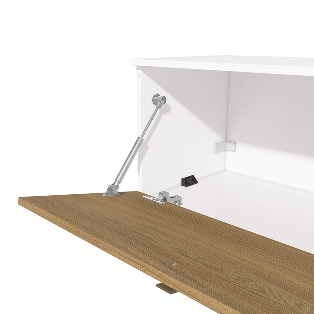 Estantería Flotante 160cm 2 Puertas Kappesberg Blanco Nogal