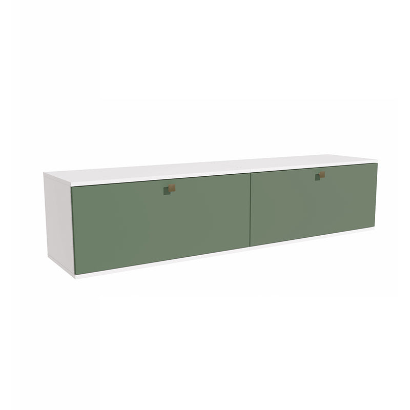 Estantería Flotante 160cm 2 Puertas Kappesberg Blanco Verde