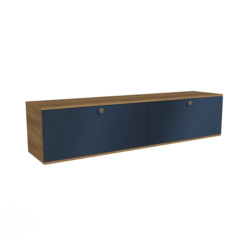 Estantería Flotante 160cm 2 Puertas Kappesberg Nogal Azul