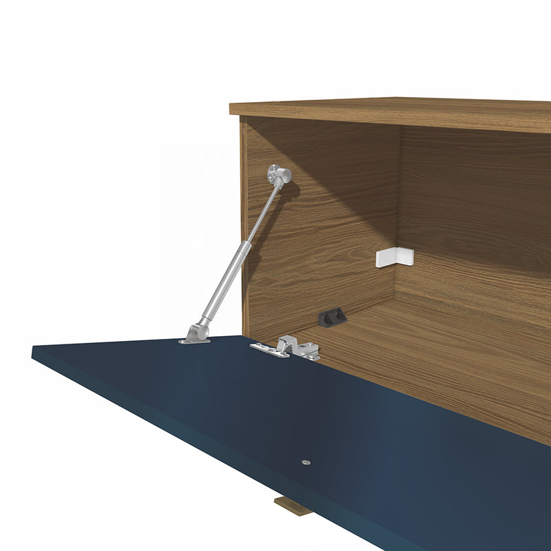 Estantería Flotante 160cm 2 Puertas Kappesberg Nogal Azul