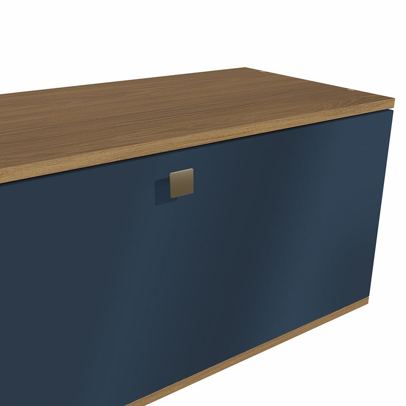 Estantería Flotante 160cm 2 Puertas Kappesberg Nogal Azul