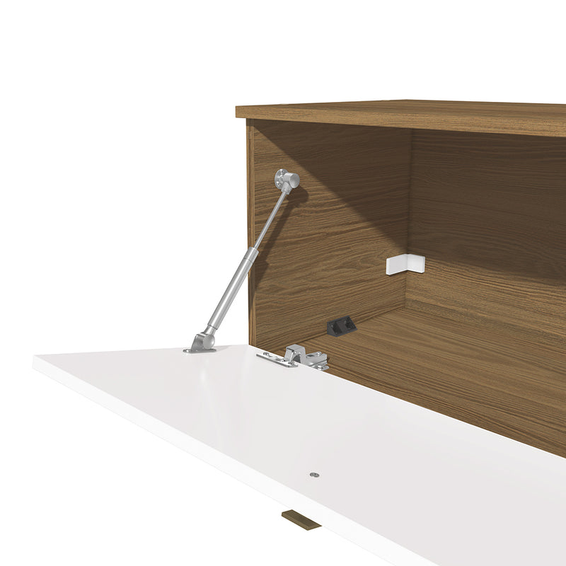 Estantería Flotante 160cm 2 Puertas Kappesberg Nogal Blanco