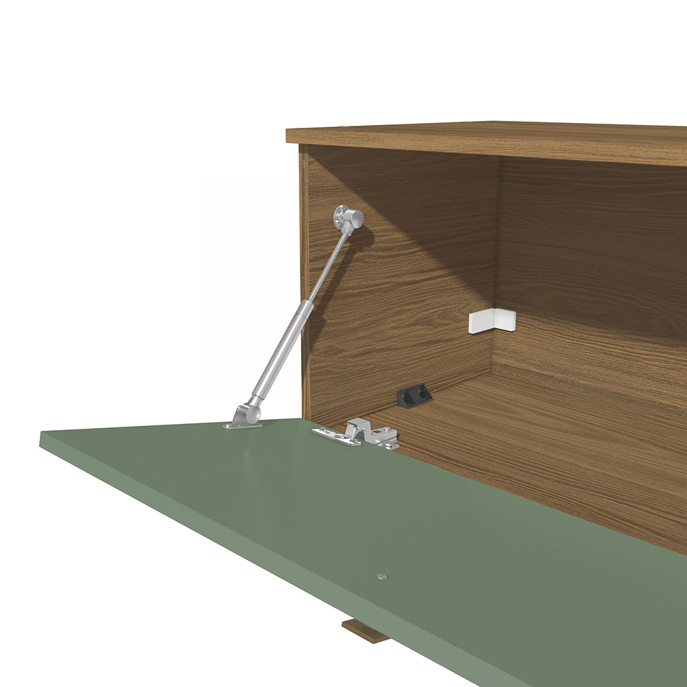 Estantería Flotante 160cm 2 Puertas Kappesberg Nogal Verde