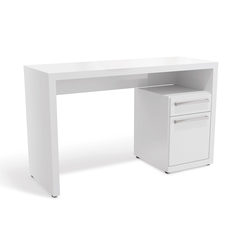 Escritorio Oficina Kappesberg 120cm c/ Cajón y Puerta Blanco