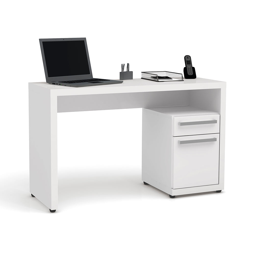 Escritorio Oficina Kappesberg 120cm c/ Cajón y Puerta Blanco