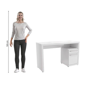 Mesa Oficina Kappesberg 120cm con Cajón y Puerta Blanco