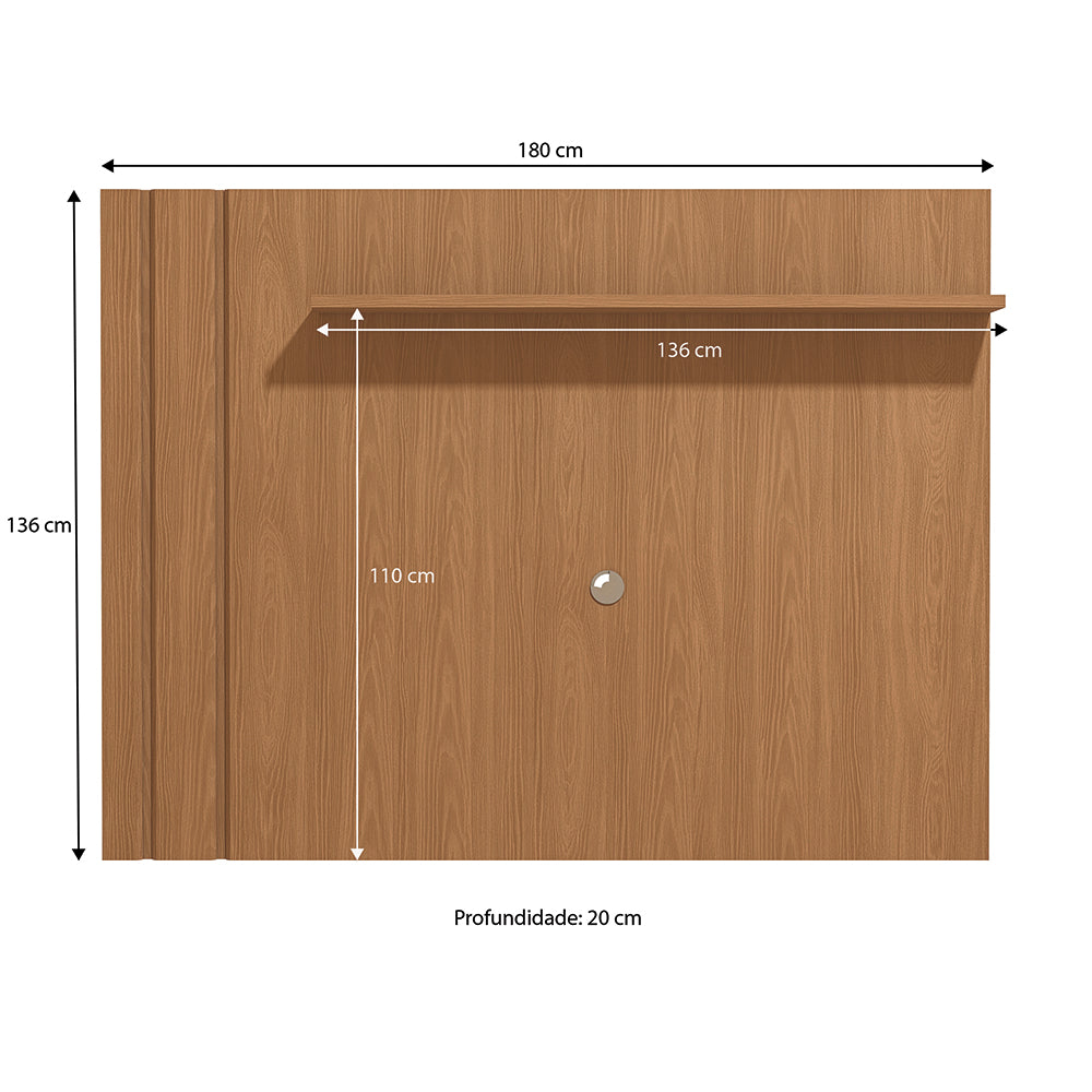 Panel TV 180cm con Repisa para TV 60" Kappesberg Canela