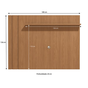 Panel TV 180cm con Repisa para TV 60" Kappesberg Canela