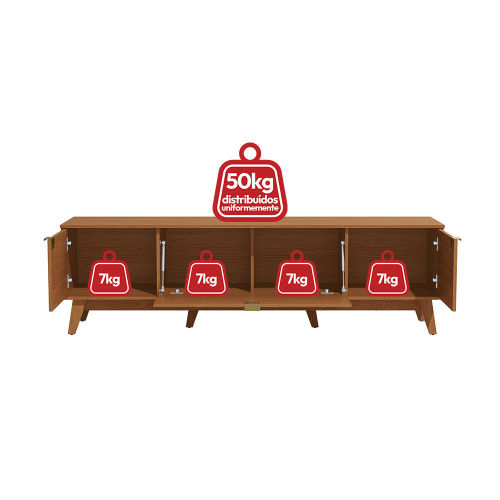 Mueble TV 75" 180cm 3 Puertas Kappesberg Canela