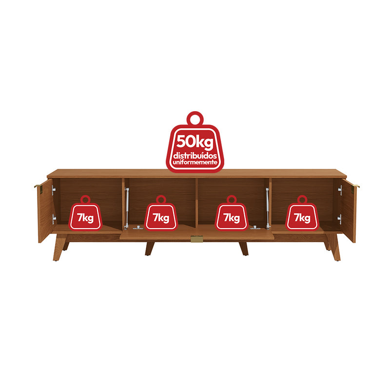 Mueble TV 75" 180cm 3 Puertas Kappesberg Canela