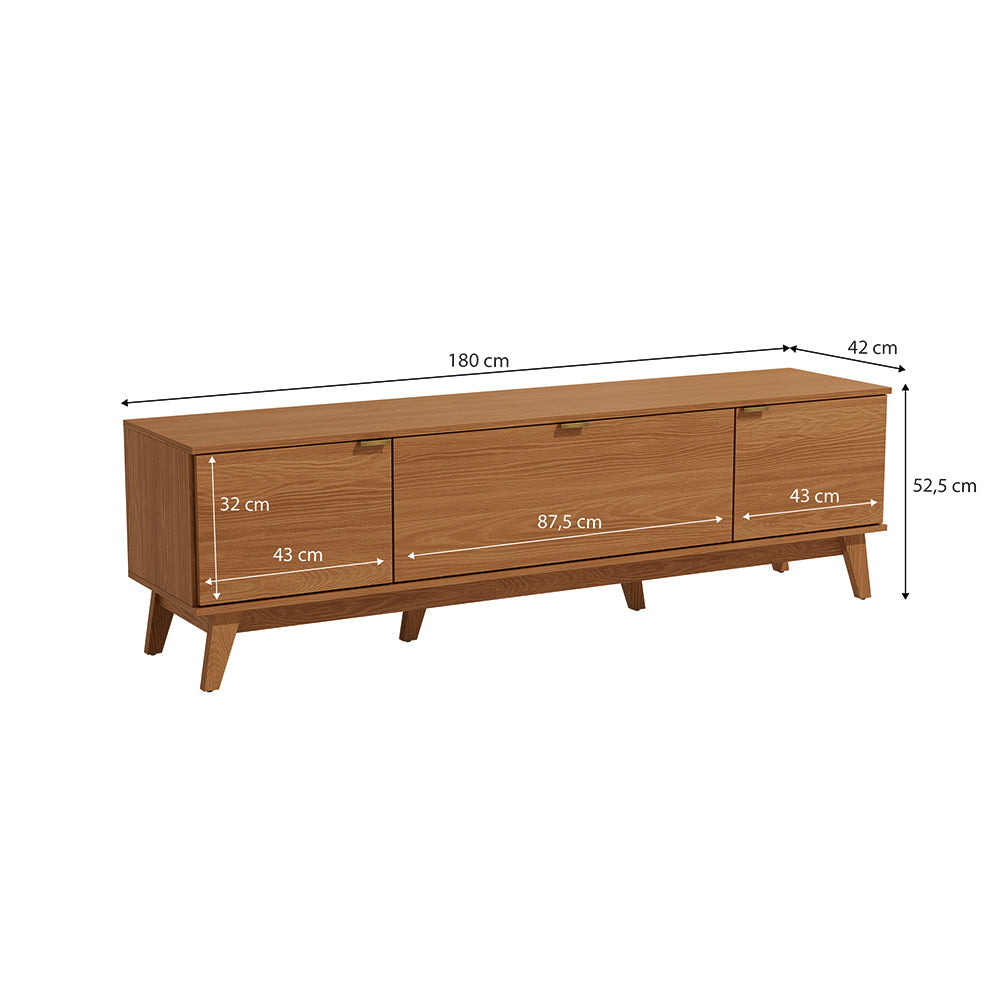 Mueble TV 75" 180cm 3 Puertas Kappesberg Canela