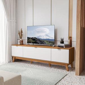 Mueble TV 75" 180cm 3 Puertas Kappesberg Canela y Blanco