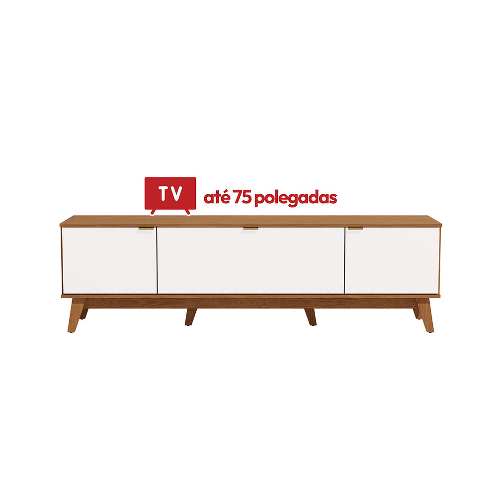 Mueble TV 75" 180cm 3 Puertas Kappesberg Canela y Blanco