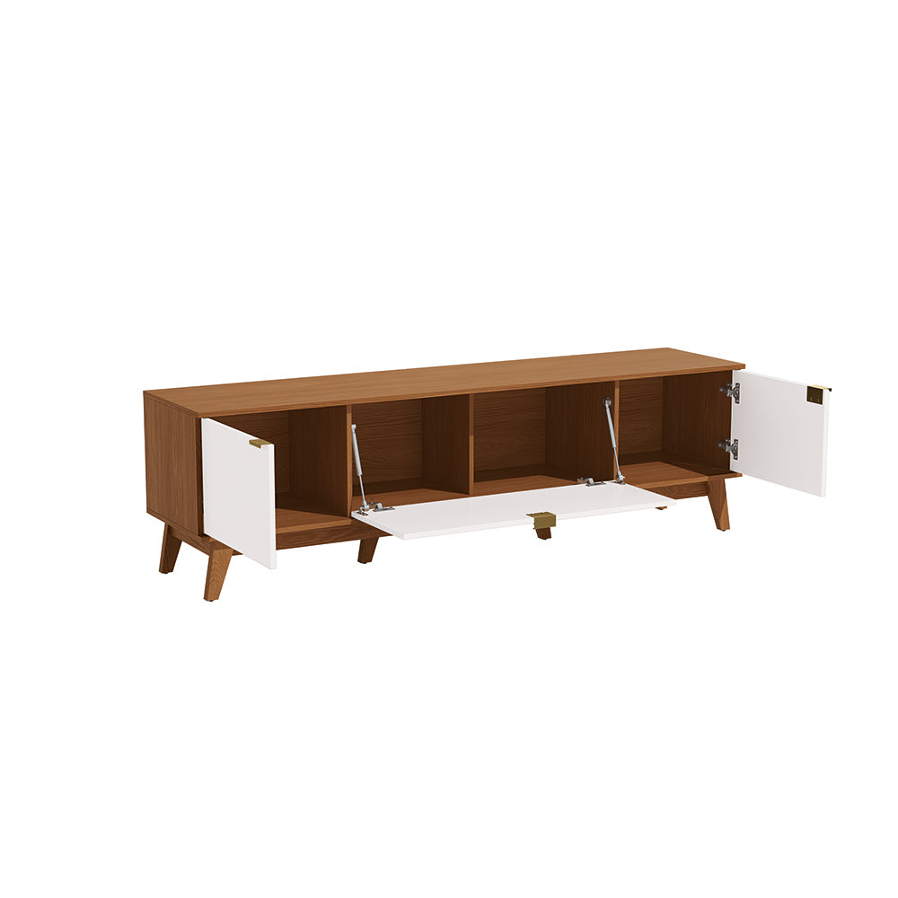 Mueble TV 75" 180cm 3 Puertas Kappesberg Canela y Blanco