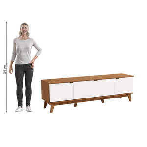Mueble TV 75" 180cm 3 Puertas Kappesberg Canela y Blanco