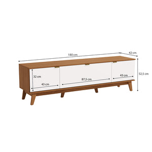 Mueble TV 75" 180cm 3 Puertas Kappesberg Canela y Blanco