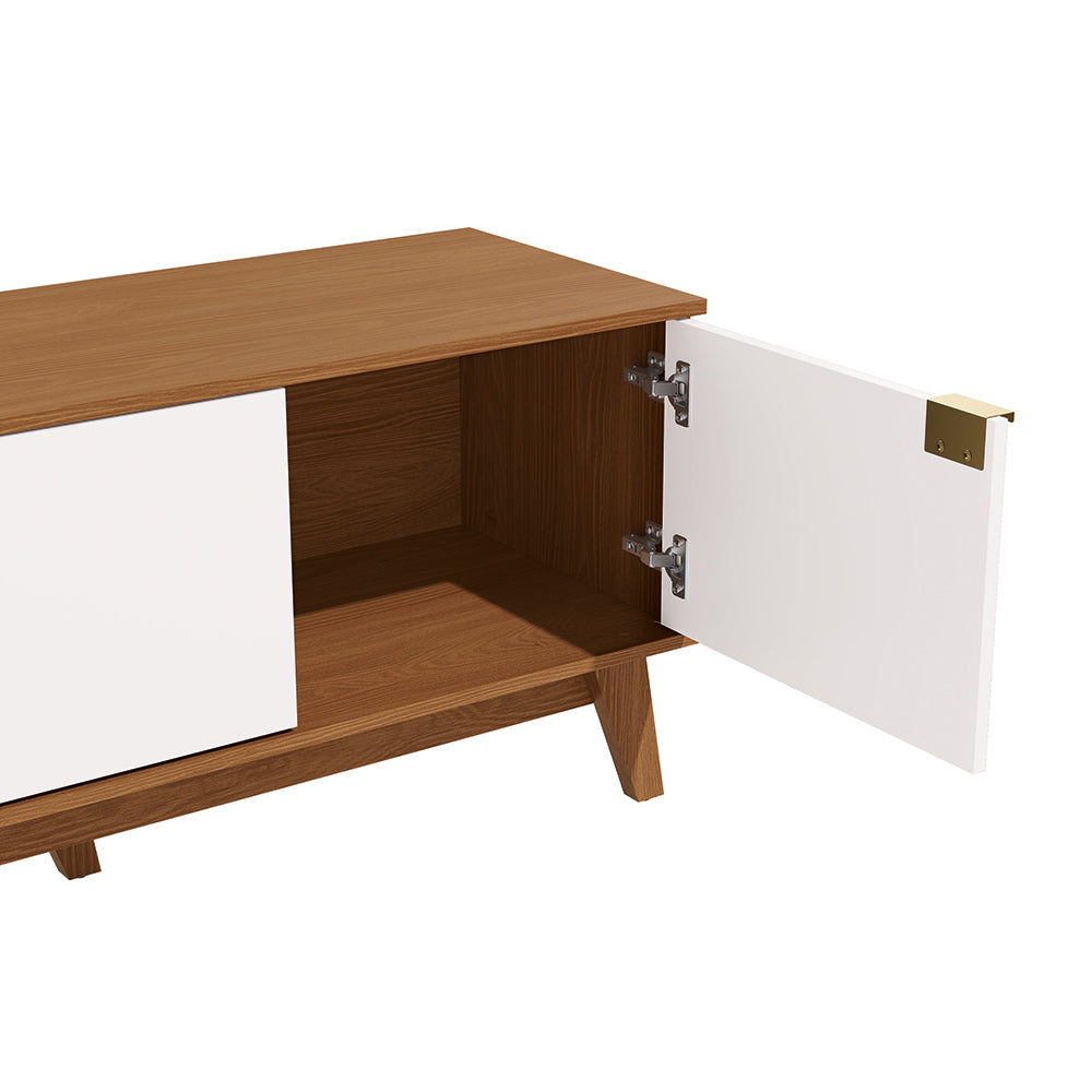 Mueble TV 75" 180cm 3 Puertas Kappesberg Canela y Blanco