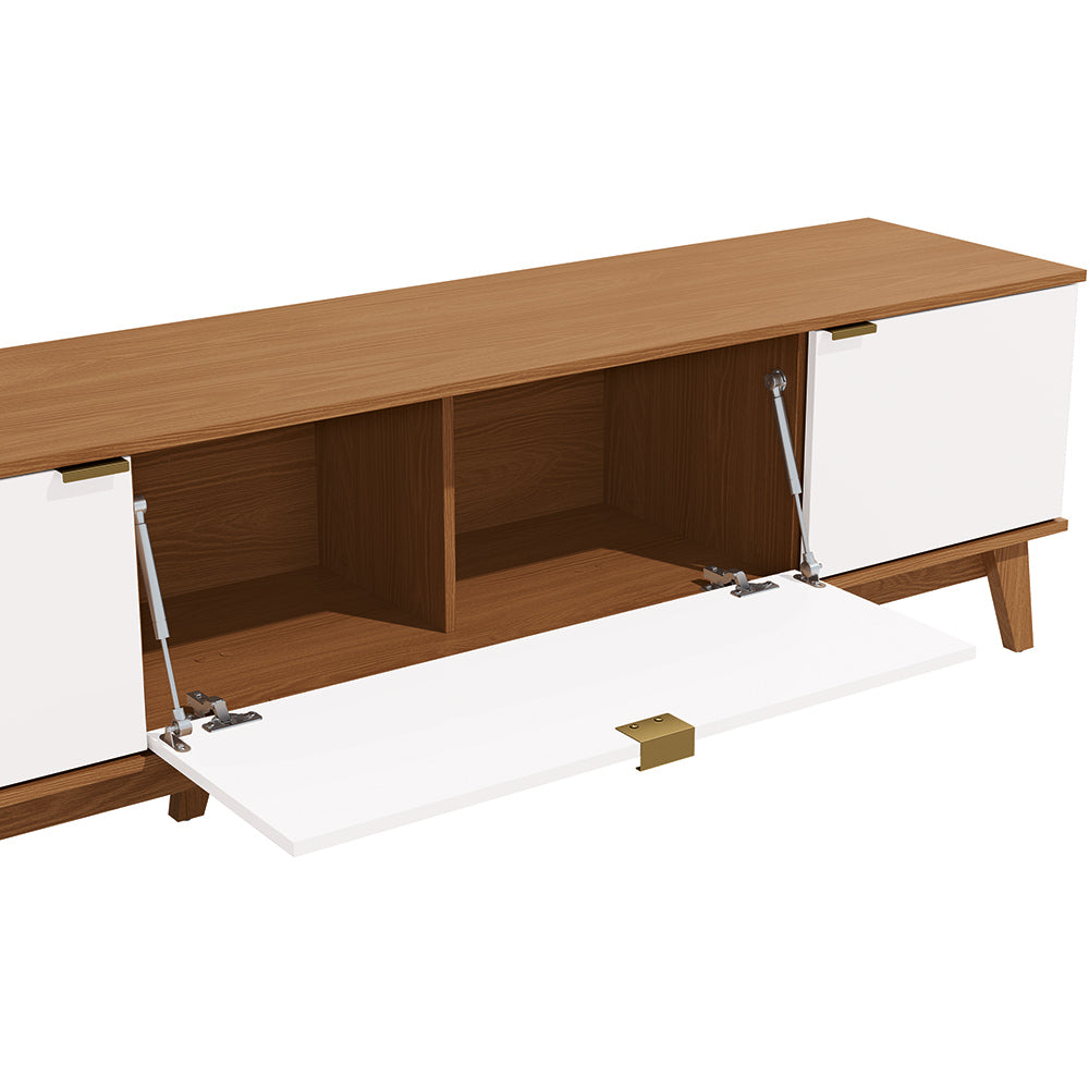 Mueble TV 75" 180cm 3 Puertas Kappesberg Canela y Blanco
