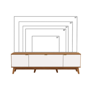 Mueble TV 75" 180cm 3 Puertas Kappesberg Canela y Blanco