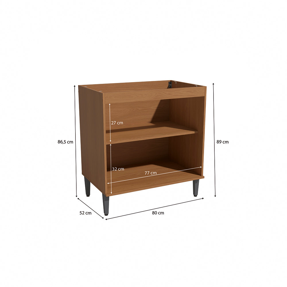 Gabinete Inferior 80cm MDP Kappesberg Canela y Negro