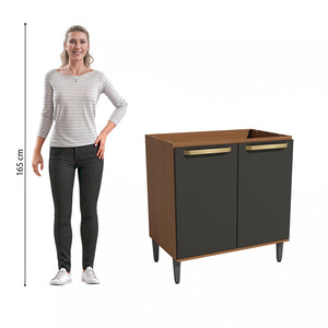 Gabinete Inferior 80cm MDP Kappesberg Canela y Negro