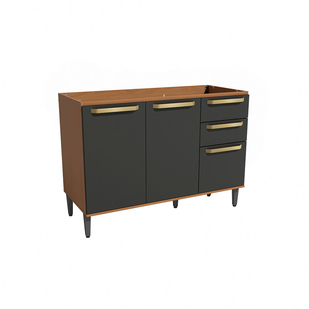 Gabinete Inferior 120cm MDP Kappesberg Canela y Negro
