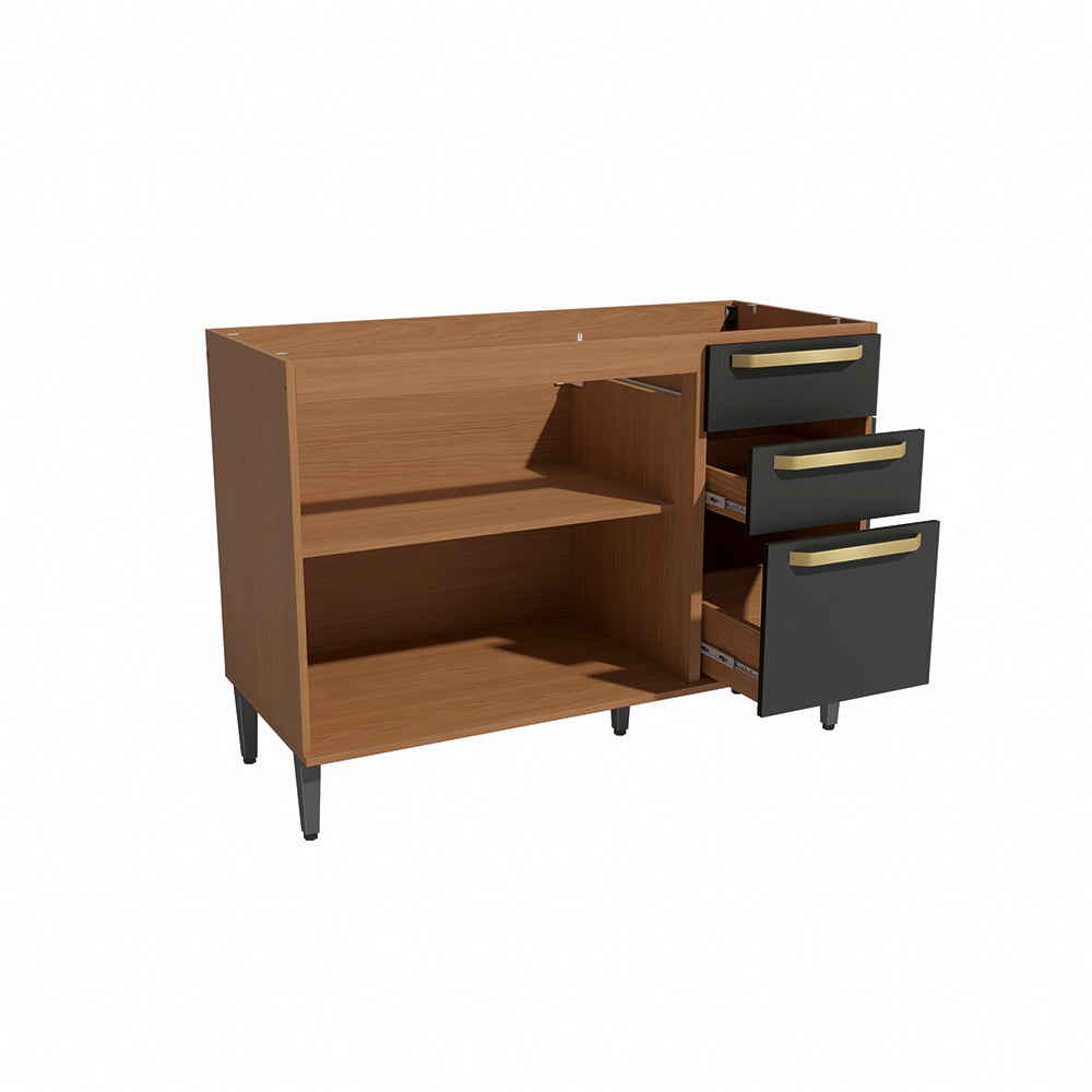 Gabinete Inferior 120cm MDP Kappesberg Canela y Negro