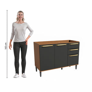 Gabinete Inferior 120cm MDP Kappesberg Canela y Negro