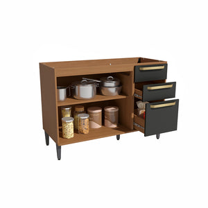 Gabinete Inferior 120cm MDP Kappesberg Canela y Negro