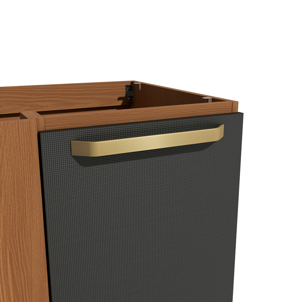 Gabinete Inferior Esquinero 98cm Kappesberg Canela y Negro