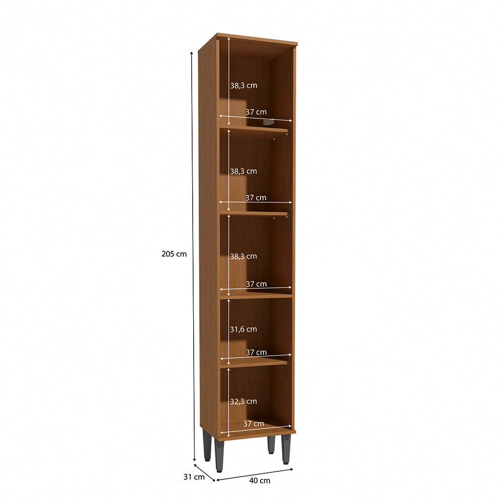 Alacena Despensa 2 Puertas 40cm MDP Kappesberg Canela/Negro