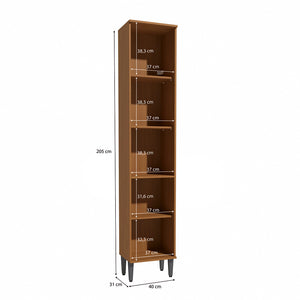 Alacena Despensa 2 Puertas 40cm MDP Kappesberg Canela/Negro