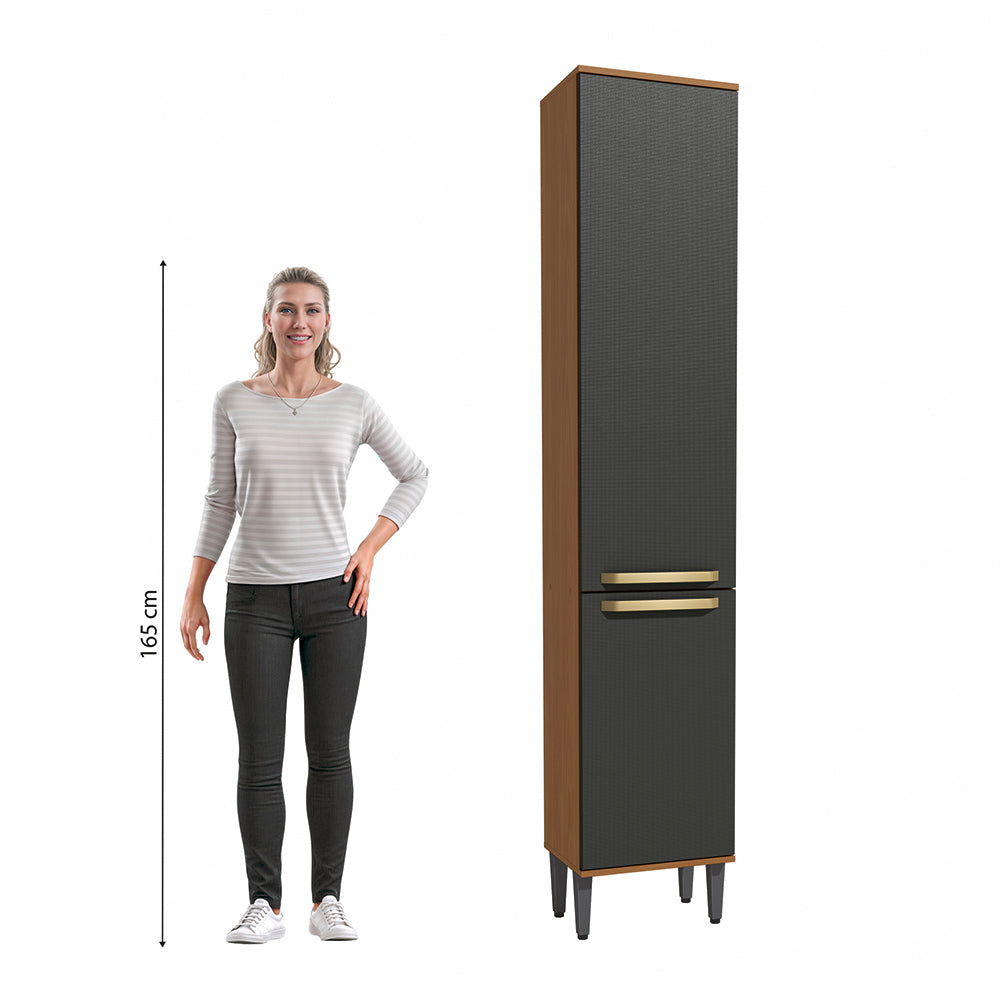 Alacena Despensa 2 Puertas 40cm MDP Kappesberg Canela/Negro