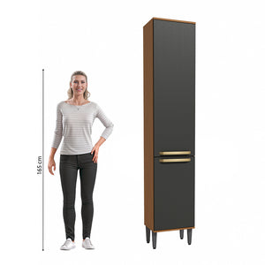Alacena Despensa 2 Puertas 40cm MDP Kappesberg Canela/Negro
