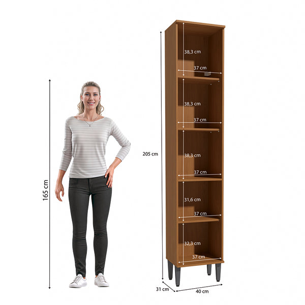 Alacena Despensa 2 Puertas 40cm MDP Kappesberg Canela/Negro