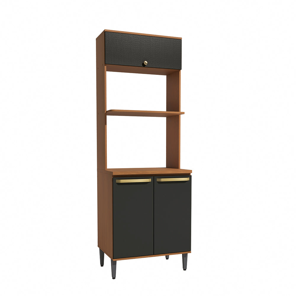 Torre Horno Microondas 70cm MDP Kappesberg Canela y Negro