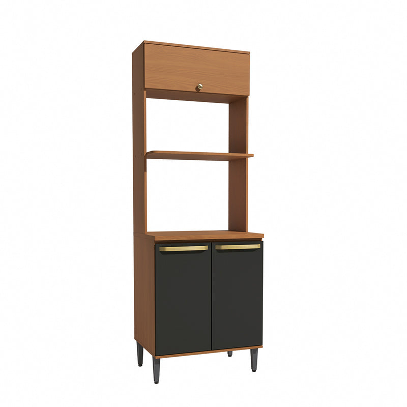 Torre Horno Microondas 70cm MDP Kappesberg Canela y Negro